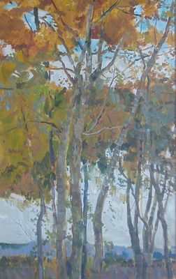 Бородин А.И. Осень 1970-е гг. Картон, масло 65Х45. Бородин Алексей Иванович (1915–2004) 