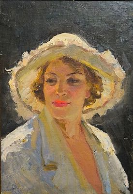 Лучевский Л.И. Портрет женщины 1960 г. Холст, масло 50Х35,5. Лучевский Леонид Иванович. 