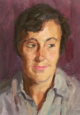 Сосновская А.Е. Зина Селиванова скульптор с Уралмаша 1960-е гг. Картон, масло 37Х25 . Сосновская 