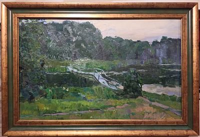 Мамонтов В.О. Летний день 1973 г. Картон, масло 49Х79,5. Мамонтов Владимир Осипович (1934-2011) 