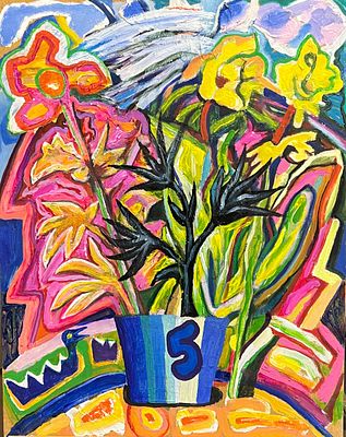 Хабаров Л.Л. Ведро №5 2007 г. Оргалит, масло 70Х56. Хабаров Лев Леонидович (р. 1950) - живописец 