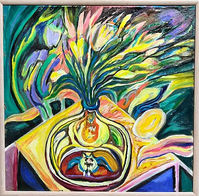 Хабаров Л.Л. Коктейль 2003 г. Холст, оргалит, масло 2003 г. 60Х62. Хабаров Лев Леонидович (р. 