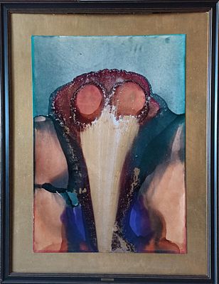 Михайлов В.С. Композиция1 1991г Картон, масло 105Х75. Михайлов Вячеслав Саввич 1945 г.р.В 1977 