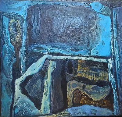 Михайлов В.С. Интерьер 1986 г. Оргалит, масло 105Х110. Михайлов Вячеслав Саввич 1945 г.р.В 1977 