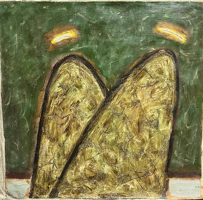 Мамутов Р.Р. Две вершины 1993 г. Холст, масло 70Х72. Мамутов Рефат Ремзиевич (1966 г.р.) Андижан 