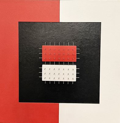 Таксис А.Г. Гражданская война 2017 г., орг., дерево, металл, эмали 60Х60 (в раме 66Х66). Таксис 