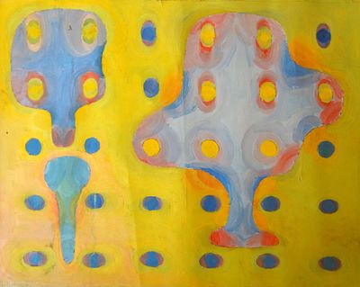 Дьяченко В.Ф. Оранжевое дерево (пятна) (Уктусская школа) 1960-е гг. Картон, масло 63Х80. Дьяченко 