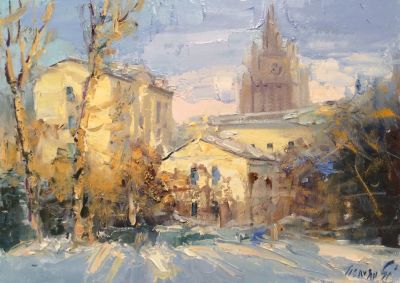 Арбатский дворик.
Холст/масло, 25х35 см., 2023 год Художник Елена Полуян