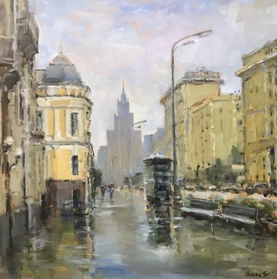 Художник Елена Полуян &laquo;Город умытый дождём&raquo;
Холст/масло, 70х70 см., 2023 год