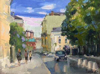 &laquo;Весна в Петровском переулке&raquo;
Холст/масло, 30х40 см., 2023 г
Художник Елена Полуян