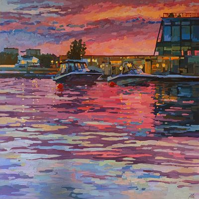 Художник Чижова Виктория Викторовна"Вечер на московской "Ривьере"
холст, масло
100х100 см
2022 г. 