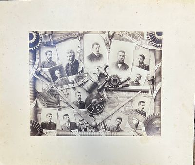 Фотография. 1902г. Служащие завода(?) Коллаж. размер паспарту 35х41см. Жг-1