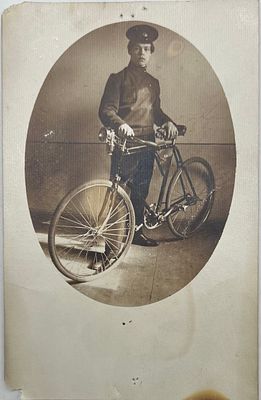 Фото открытка до 1917г. .Курсант. Велосипед. НЛ-12