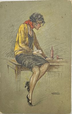 Успех. La Reussite. par Laporte. Курение. Алкоголь. Карты. Изд. Франция.П-9538