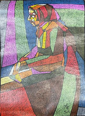 А.Н.Забиронин. "Баба Груша" Т. Энкаустика. Бумага, восковая пастель. 2010-е гг. 
Справа внизу 