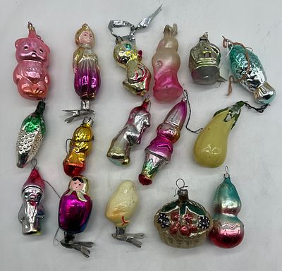 Набор елочных игрушек времен СССР. 33 штуки