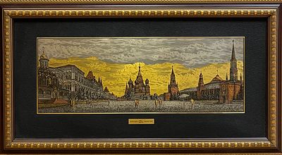 Гравюра на металле &laquo;Красная площадь&raquo; выполнена художником-гравёром Владимиром Маторой в 2006 