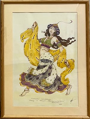 Художник О.Н.Федорюк. "Восточная красавица" Эскиз к балету "Бахчисарайский Фонтан" 1999г. 