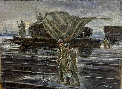 В.Иванова. "Фронтовые дороги" Холст, масло 53х73см.