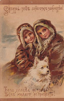 Елизавета Бем. Сибирь год снегом закоченела. прошла почту. марка. штемпель. П-9910