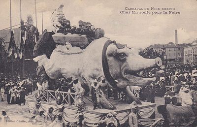 Карнавал в Ницце XXXVIII королевская колесница для ярмарки издание Giletta, фото. Ницца. П-9948