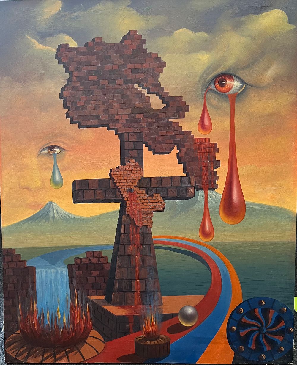 Сюрреализм. Боль Армении по Карабаху. 1997г. холст, масло. 99,5х81см.