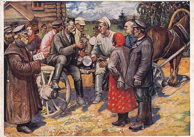 Калинин в деревне. С ориг. худ. Ф.А, Модорова. АХР. П-9976