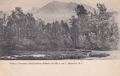 Устье Сосновки, впадающей в Байкал в 590в. от Иркутска. фототипия Шерер 1904г. . П-9985