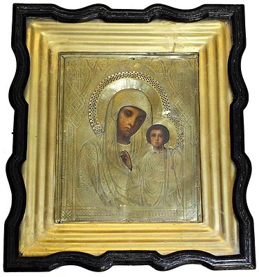 Икона `Богоматерь Казанская`. Россия. Конец XIX-нач. ХХ вв. Икона `Богоматерь Казанская`. 