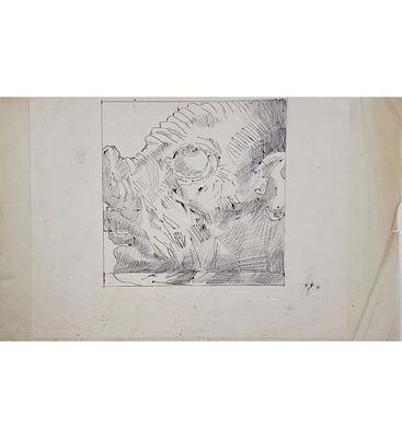 Polish-American Theodore J. Roszak 1907-1981 Ink Drawing Unsigned, 6 1/4" X 6 1/4" Unframed. 