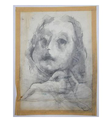Polish-American Theodore J. Roszak 1907-1981 Pencil Drawing Unsigned, Unsigned, 12.5" X 9 1/4" 