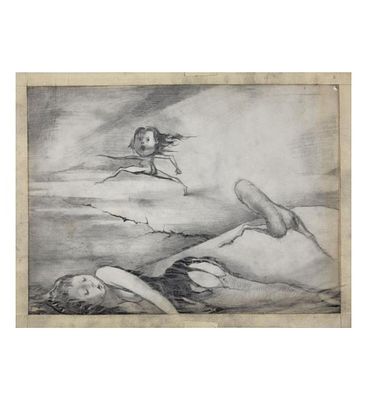 Polish-American Theodore J. Roszak 1907-1981 Pencil Drawing / Study Unsigned, 9" X 12" 