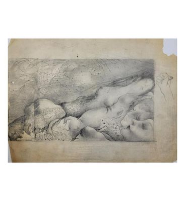 Polish-American Theodore J. Roszak 1907-1981 Pencil Drawing / Study Unsigned NUDES. Polish-Americ 