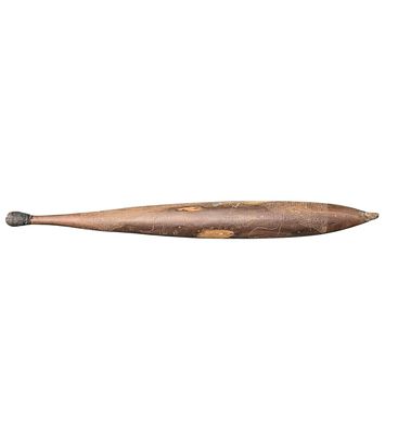 Authentic Oceanic Aboriginal Spear Throwers, "Woomera" With Carved Animals. Measures 35.5" X 
