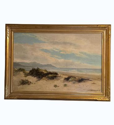 A Very Fine Antique Oil On Canvas Seascape Painting Signed And Relined. A Very Fine Antique Oil 