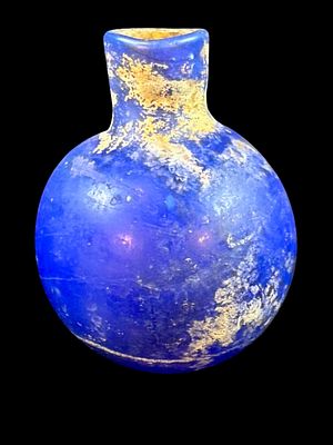 A Fine Cobalt blue Roman glass circa 3rd century BC. Cobalt blue Roman glass circa 3rd century 