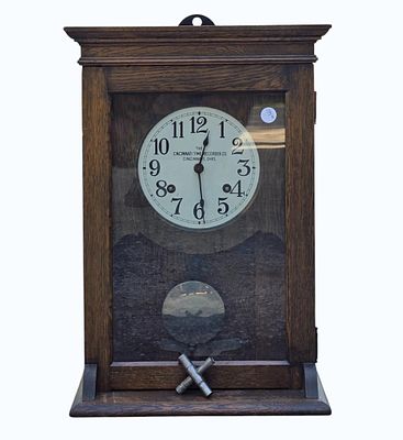Antique Industrial Time Clock Cincinnati Time Recorder Co Ohio. Measures 24" X 16.5" X 9 1/4" 