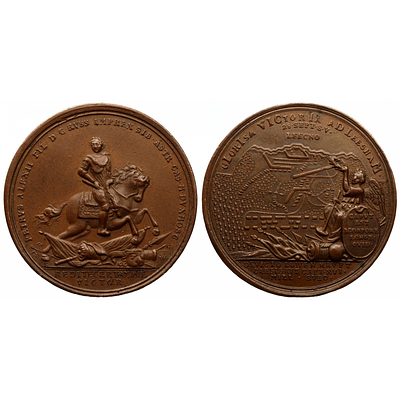 Медаль 1708 года. &laquo;В память битвы при Лесной. 28 сентября 1708&raquo;. Д=46 мм. UNC. Медаль 1708 года. 