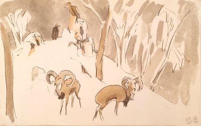 [Печатная графика] Ватагин Василий Алексеевич (1883–1969). Бумага, автолитография. 32х23,5 см. Ва 