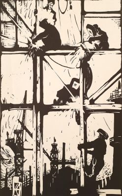 [Печатная графика] Ветрогонский Владимир Александрович (1923–2002). Огни новостроек. 1961 г. 