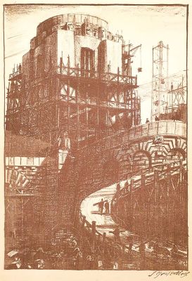[Печатная графика] Грузенберг Сергей Николаевич (Ноевич) (1888–1934). Архитектурный мотив. 