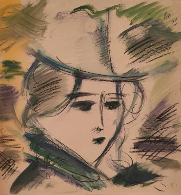 [Графика] Алейников Владимир Дмитриевич (род. 1946). Женский портрет. 1980-е гг. Бумага 