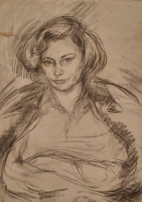 [Графика] Биргер Борис Георгиевич (1923–2001). Женский портрет. 1960-е гг. Тонированная бумага 