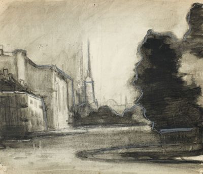 [Графика] Траугот Георгий Николаевич (1903–1961). У Петропаловки. Конец 1940-х гг. Бумага 