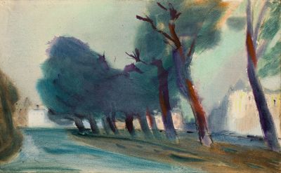 [Графика] Траугот Георгий Николаевич (1903–1961). Деревья на канале. Конец 1950-х гг. Бумага 