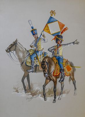 Кирюшин Владислав Анатольевич (род. 1961). Всадники. Б/д. Бумага, акварель. 63&times;49/76&times;58 см. На 