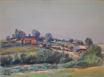 Горшман Михаил Ефимович (Мендель Хаимович) (1902‒1972). Деревня. 1964. Бумага, акварель. 43&times;58 