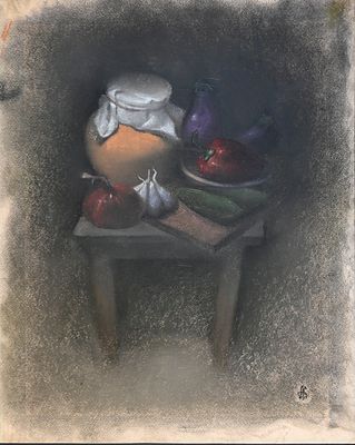 Карпов Анатолий Матвеевич (1923‒2001). Натюрморт. Б/д. Бумага, пастель. 49,5&times;40 см. Внизу под 