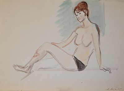 Лабас Александр Аркадьевич (1900‒1983). Натурщица. 1965. Бумага, акварель. 31&times;43 см. Под 