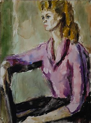 Мессерер Борис Асафович (род. 1933). Женский портрет. 1960. Бумага, акварель. 54&times;47,5 см. На 